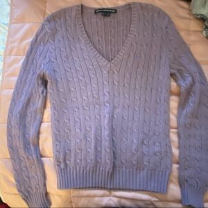 Ralph Lauren Sport Purple V Neck Sweater - Large